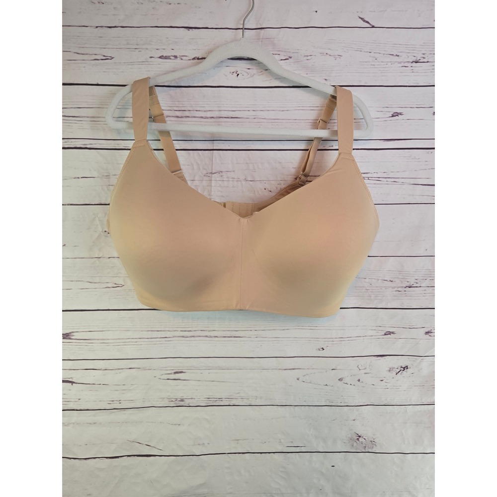 Auden 44DDD Lightly Lined Wirefree Bra Beige‎ Adjustable Straps Back Closure